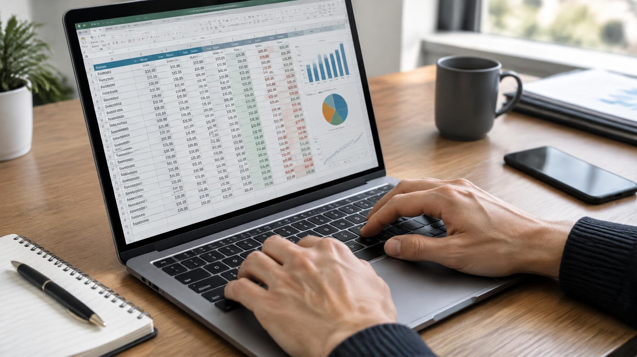Laptop screen showing spreadsheets of public spending data
