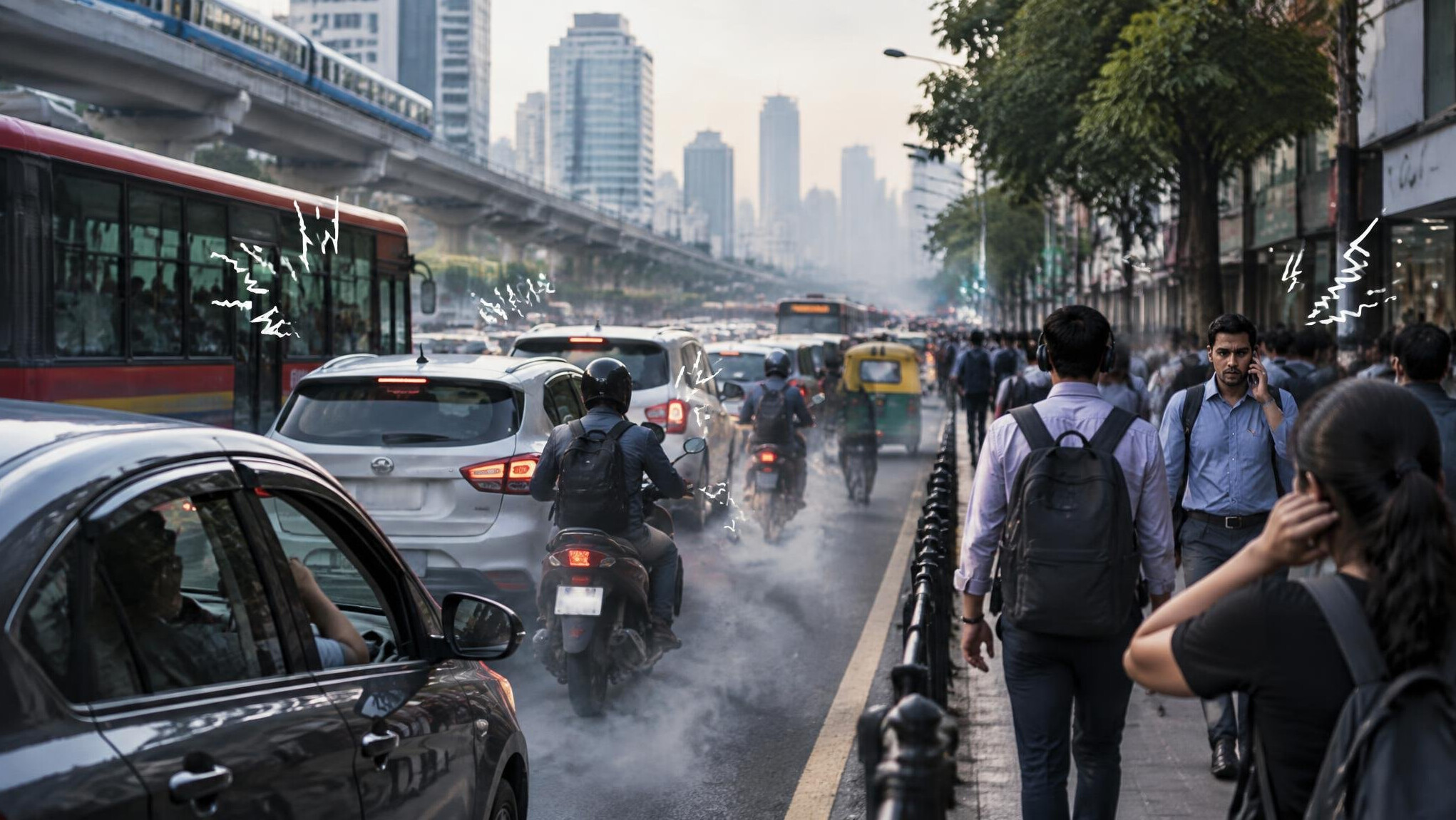 noisy city traffic
