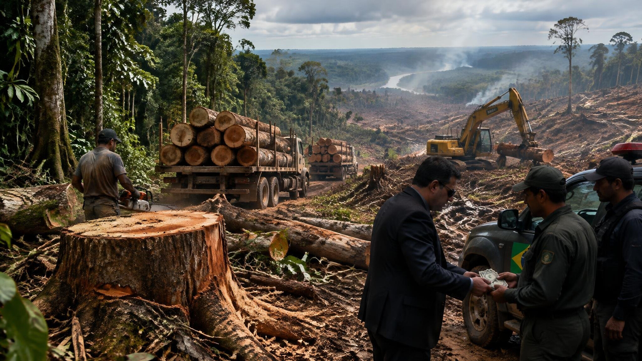 illegal logging in forest