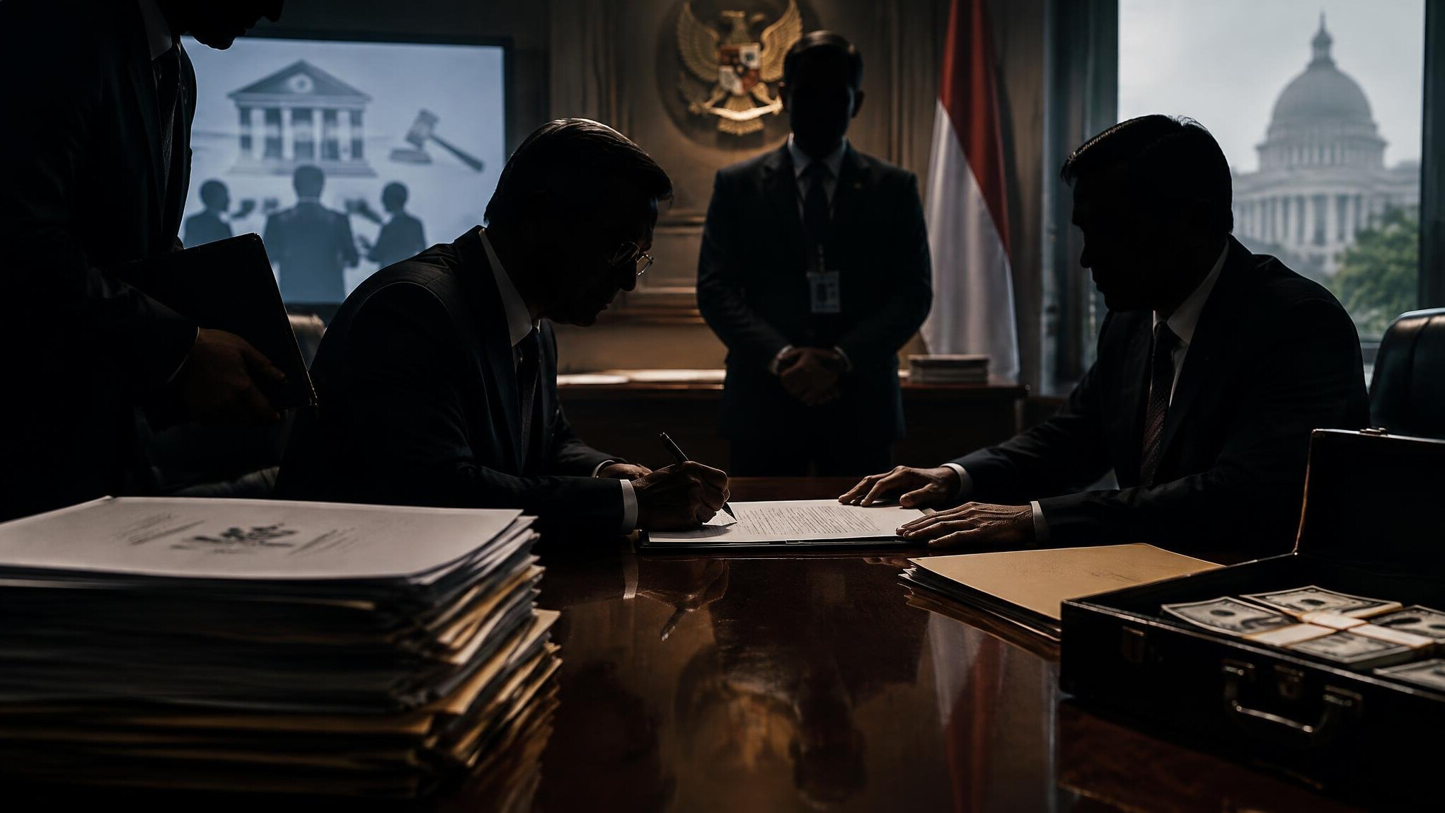 corrupt government contract signing