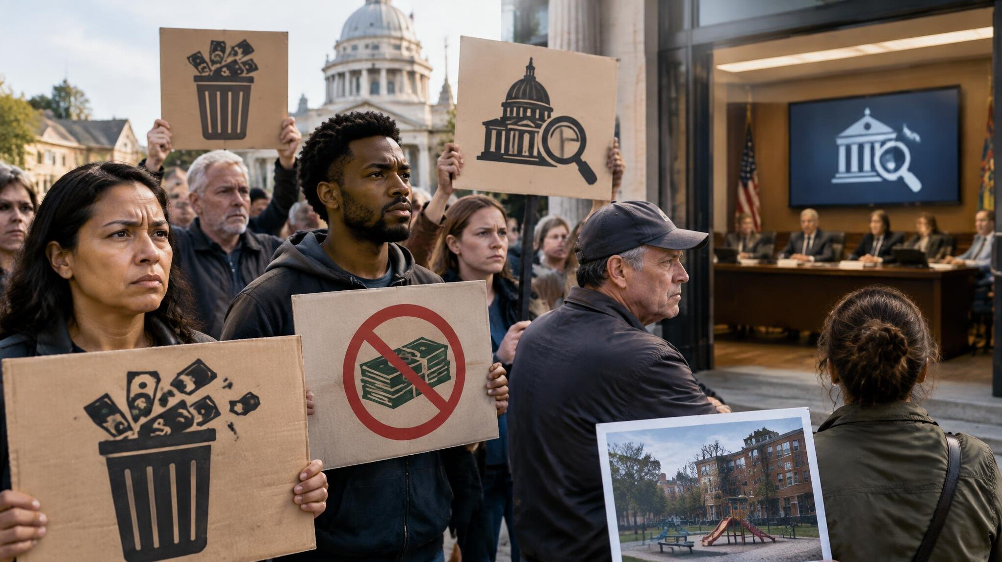 citizens protesting waste